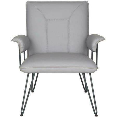 SAFAVIEH Johannes Arm Chair- Grey - 32.7 x 28.2 x 29.1 in. FOX1700B